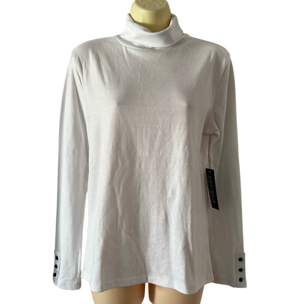 Sofishie turtle neck White Long Sleeve Women’s Size Large Wardrobe Basic